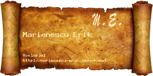 Marienescu Erik névjegykártya